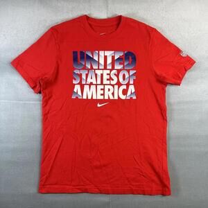 Nike Team USA Soccer United States Of America T Shirt Mens XL Red Slim Fit
